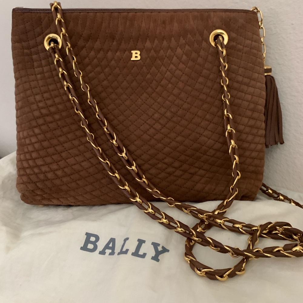 Rare color Bally Brown and Gold Quilted Shoulder Bag - Picture 2 of 10